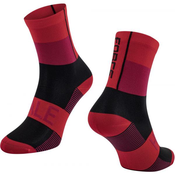 ponožky FORCE HALE červeno-černé S-M/36-41