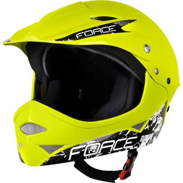 přilba FORCE DH junior fluo