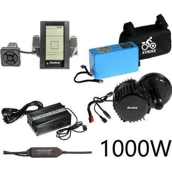 EV Bike středový pohon 1000W/48V, baterie do rámu komplet sada