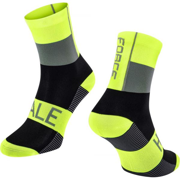 ponožky FORCE HALE fluo-černo-šedé L-XL/42-47